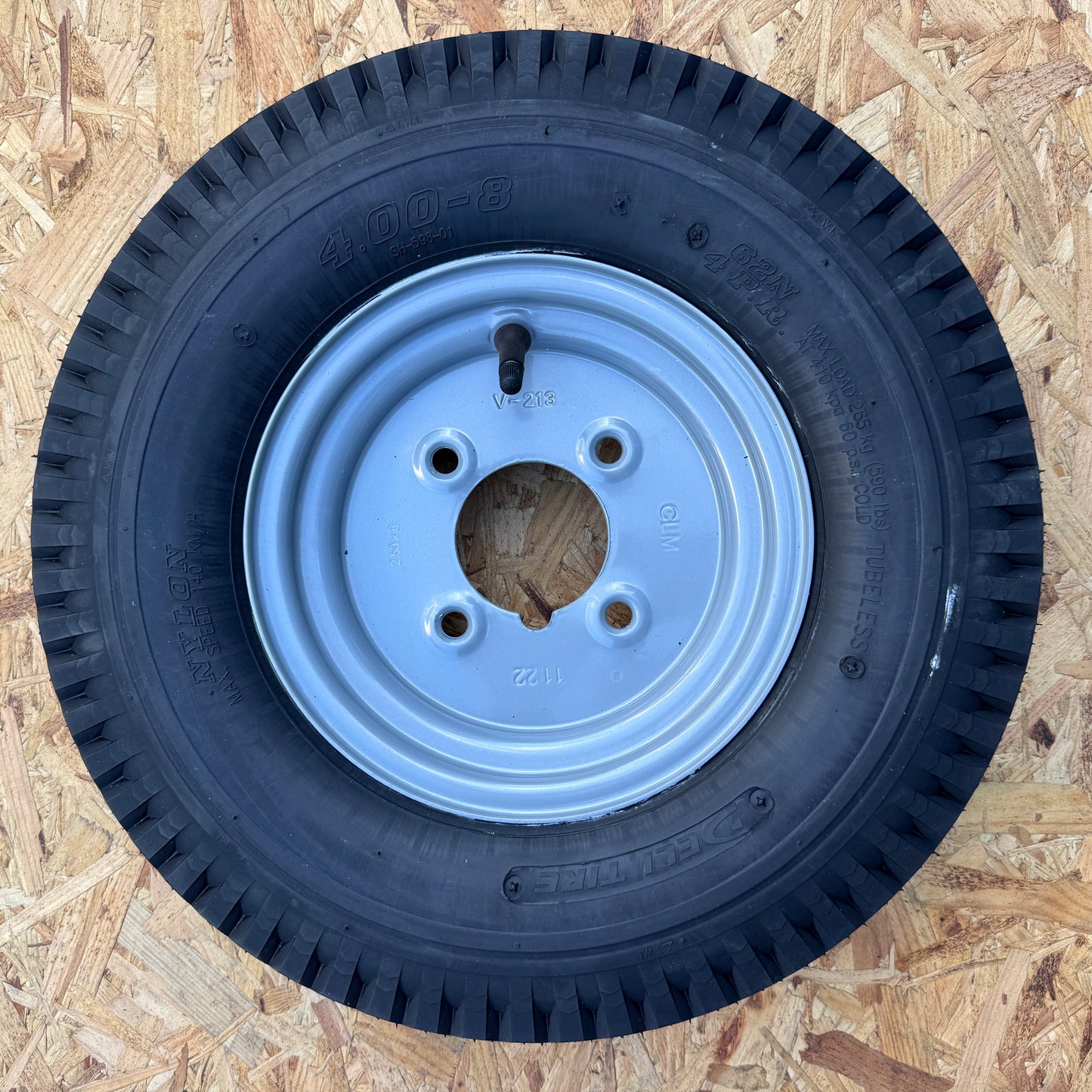Dinghy Trailer Wheel 8" 4.80/4.00, 4 ply, 4 on 4" PCD