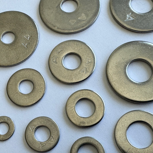 M4 Flat Washer A4 Stainless (4 pack)