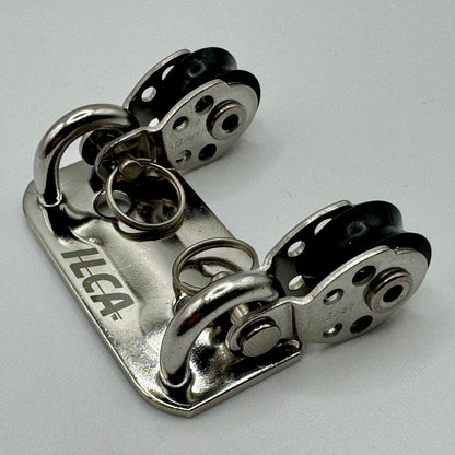 ILCA/Laser Deck Block Plate with Harken 16mm Forkhead Blocks