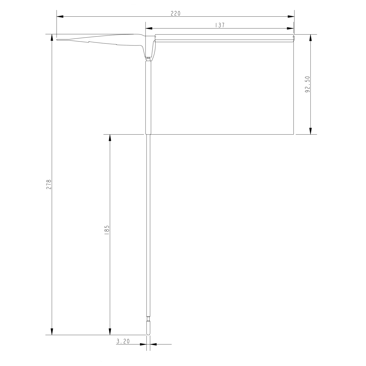 Allen A168 - Racing Burgee - Short Rod